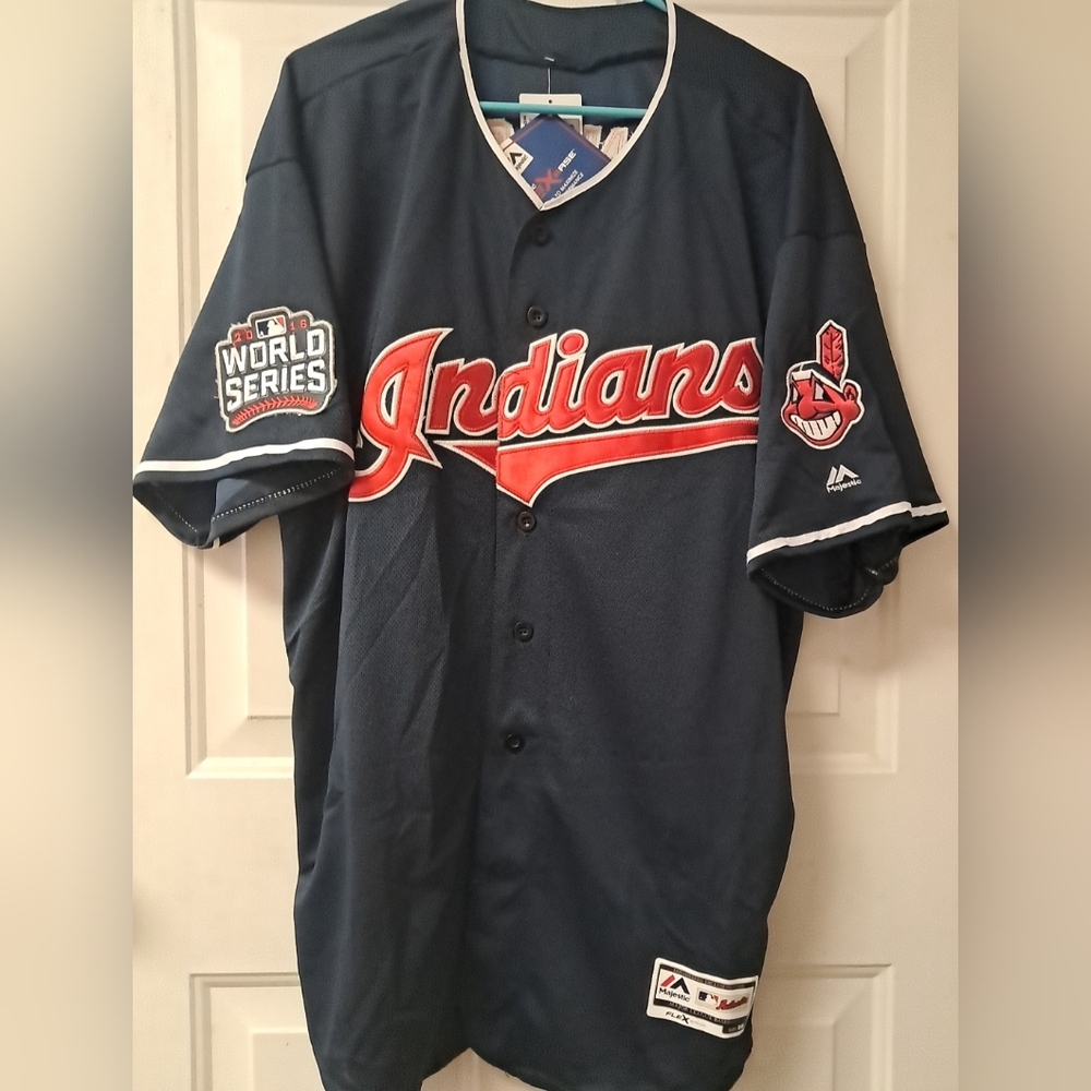 NWT Majestic 2016 World Series Francisco Lindor #12 Baseball Jersey. Size 56